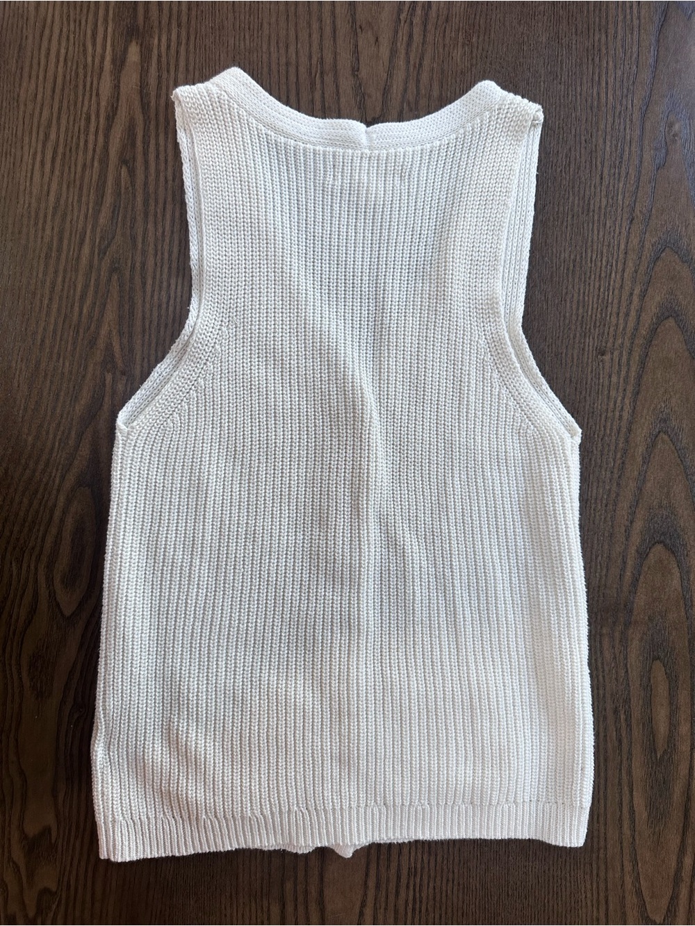 Aeropostale Cream Knit Button Sweater Vest - Picture 2 of 2